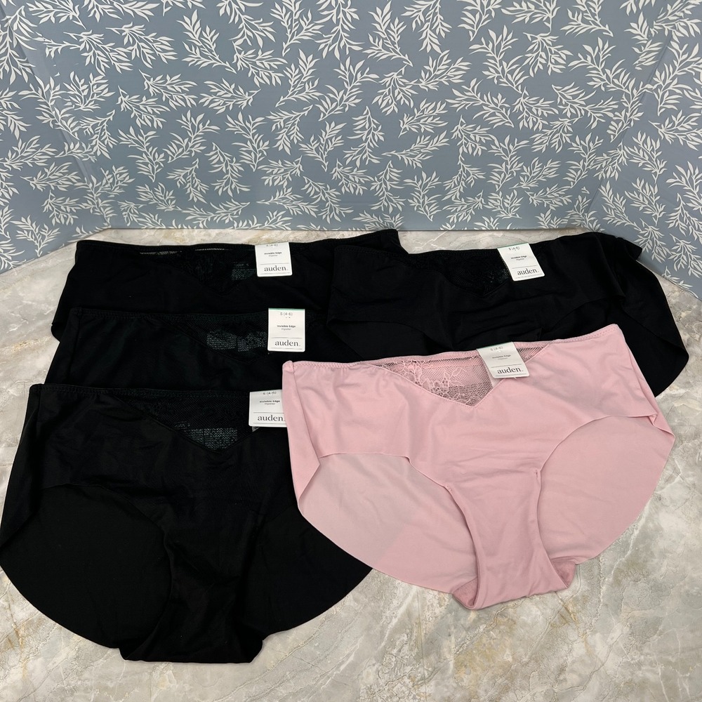 NEW lot Auden panties invisible edge lace accent hipster underwear 5pr S